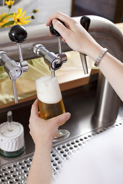 frisch gezapftes bier