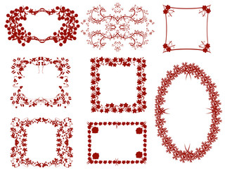 Floral frames for photos, illustrations.