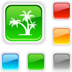 tropical  square button. Used blends