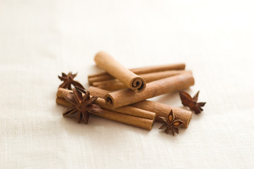 pile of cinnamon and anise