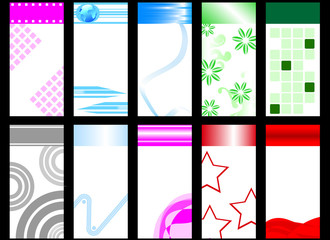 Set of colorful vertical cards. Vector illustration