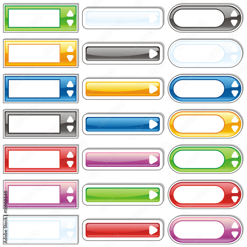 Wall mural fully editable vector web buttons