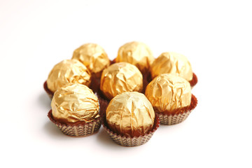 candy in golden foil