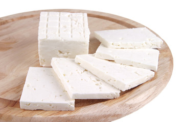 white goat cheese served