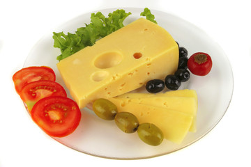 delicatessen cheese served on dish