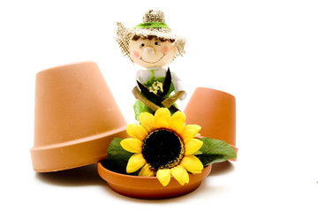 Blumentopf und Gärtner