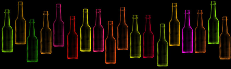 bouteilles fluo