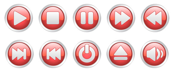 Player icons buttons (vector)