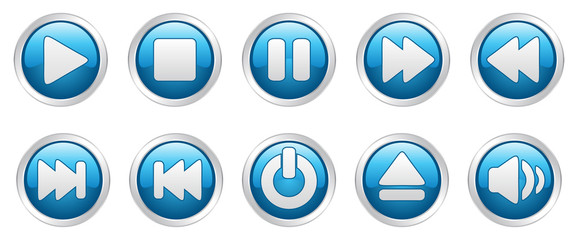 Player icons buttons (vector)