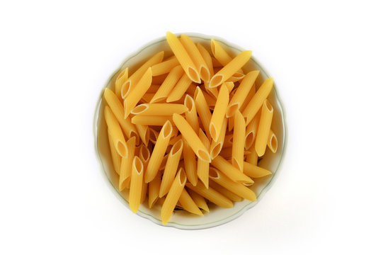 Bowl of raw pasta