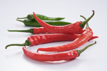 red and green chillis