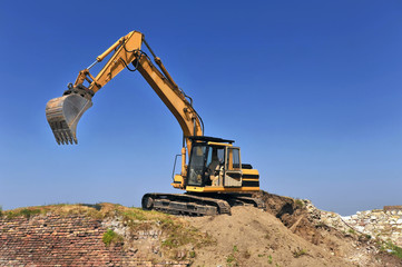 Yellow excavator