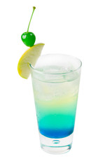 tropical cocktal with apple and cherryi