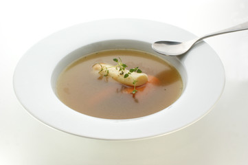 vegetable soup with organic carrot and celery