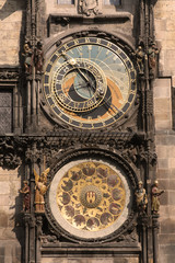 Old astronomical clock in Prague, Czech Republic