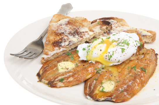 Kippers and Poached Egg Breakfast