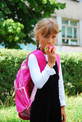 young girl going to school