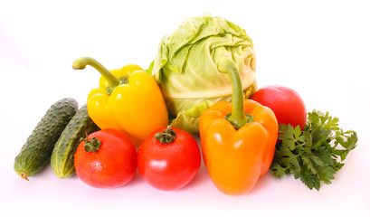 Vegetables isolated on white