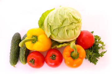 Vegetables isolated on white
