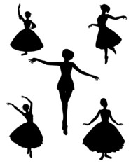 dance silhouettes vector illustration black and white color © BooblGum