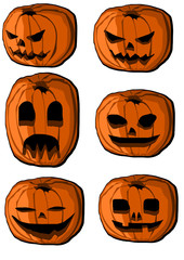 Collection of halloween pumpkin lanterns