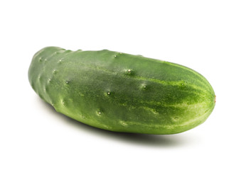 single cucumber on white background