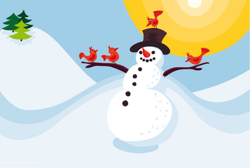 Glücklicher Schneemann