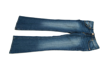 Pair of jeans isolated on the white background
