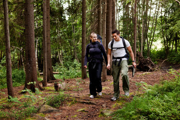 Obraz premium Camping Hike Couple