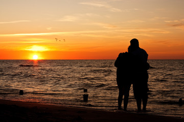 Love Couple Silhouette in the Sunset