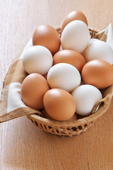 Various chicken eggs