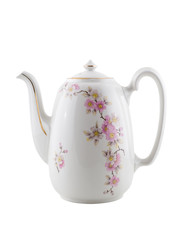 Vintage ceramic teapot, isolated.