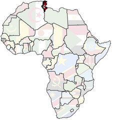tunisia on africa map