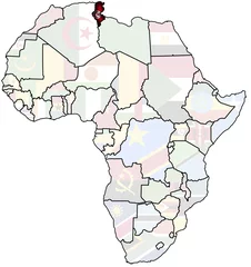 Foto op Aluminium tunisia on africa map © michal812