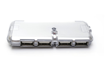 Travel usb hub isolated on white background