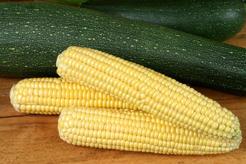 Corn and courgette