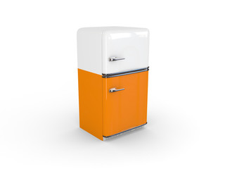 yellow retro refrigerator