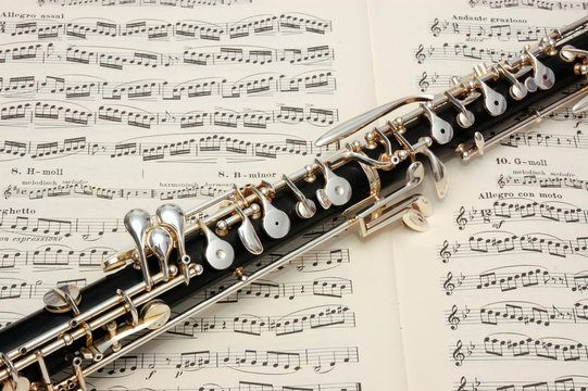 Oboe Instrument on Music Manuscript
