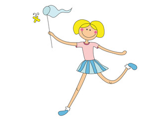 girl and butterfly