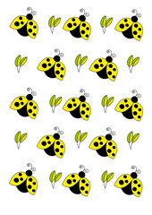 Naklejka premium yellow lady bird ornament