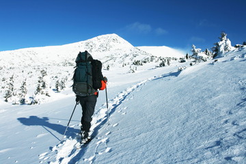 Fototapeta na wymiar Winter hiking
