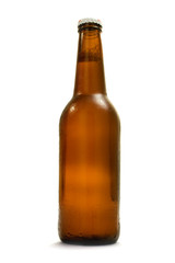 brown bottle with beer