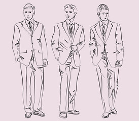 Fototapeta na wymiar men in business suits