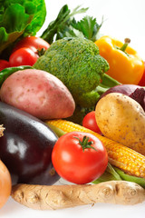 Variety of fresh fruits and vegetables