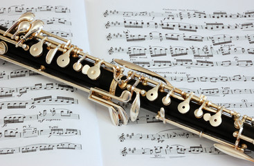 Oboe Instrument and Music Manuscript