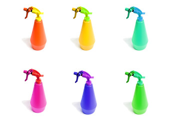 Colorful spray bottles