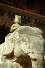 Stone elephant, Patan, Nepal