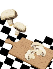 Mushroom on cutting board