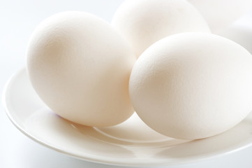 Chicken eggs close-up