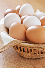 Various chicken eggs